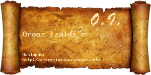 Orosz Izaiás névjegykártya